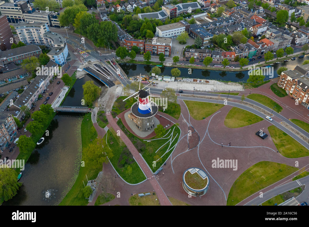 Luftbild des Museum De Valk in Leiden Stockfoto