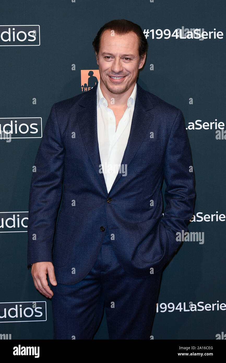 Italien, Rom, 24. September 2019: Italienische Schauspieler Stefano Accorsi besucht das fotoshooting von Sky-TV-Serie "1994" Foto © Fabio Mazzarella/Sintesi/Alamy Stockfoto