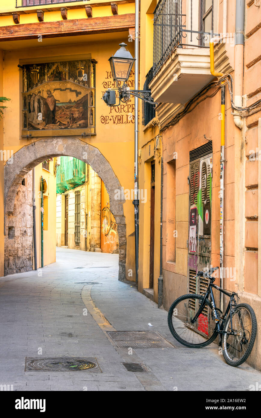 Malerische Ecke der Altstadt, Valencia, Comunidad Valenciana, Spanien Stockfoto