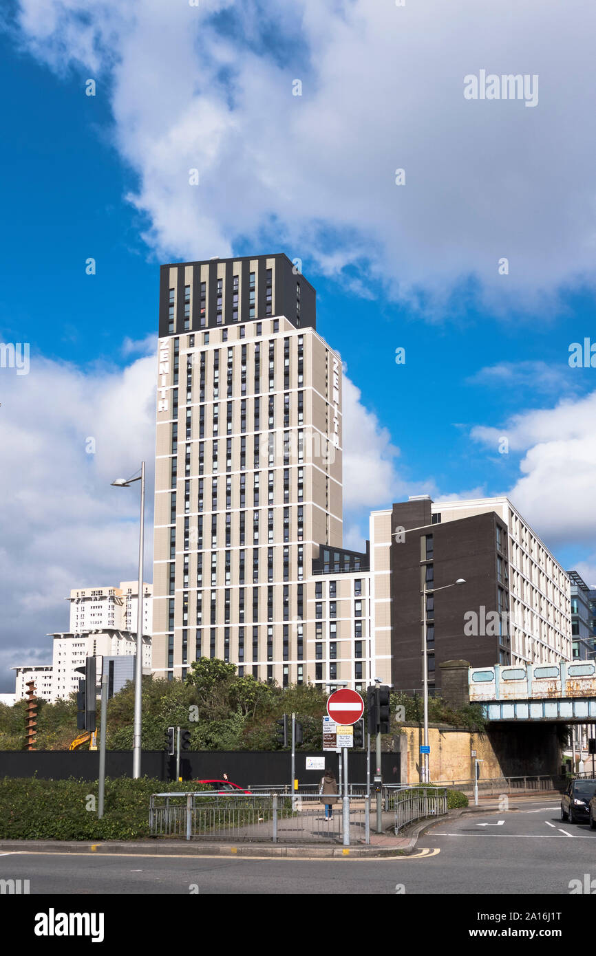 dh Zenith Gebäude CARDIFF WALES Studentenunterkünfte großbritannien Wohnhäuser für Studenten Stockfoto