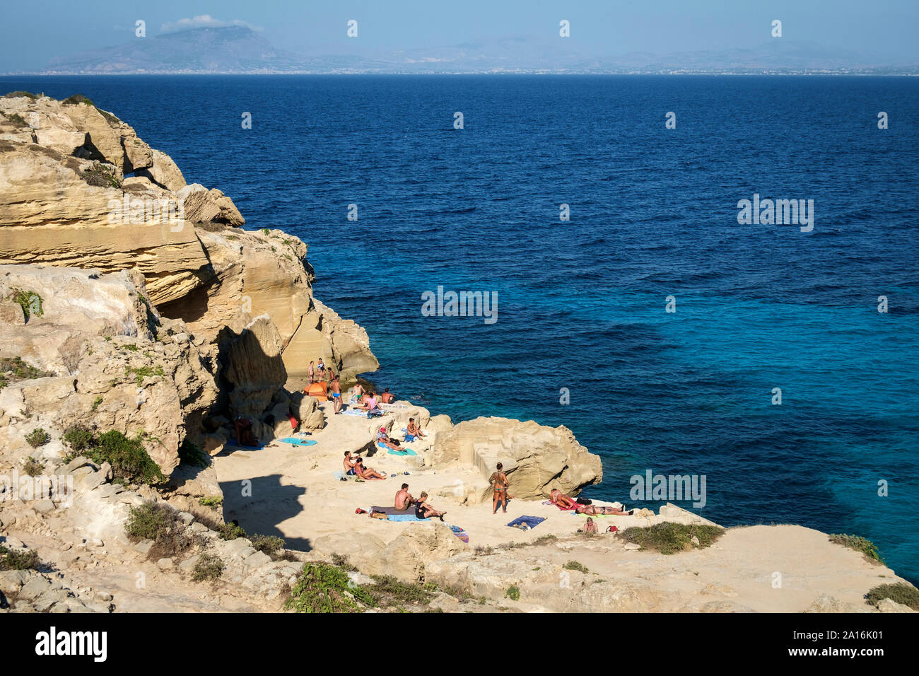 Favignana Insel, Sizilien Italien. Bue Marino Strand Stockfoto