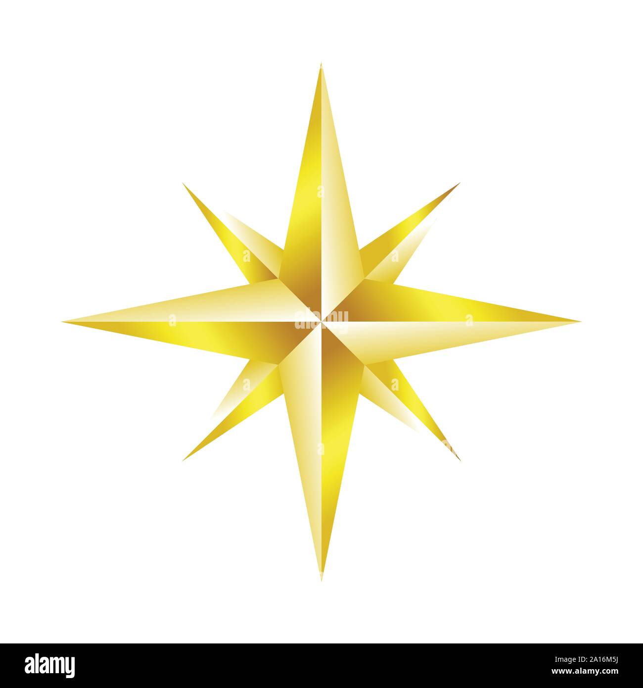 Compass Rose Navigation Golden Star Vektor Symbol Grafik Logo Design Template Stock Vektor