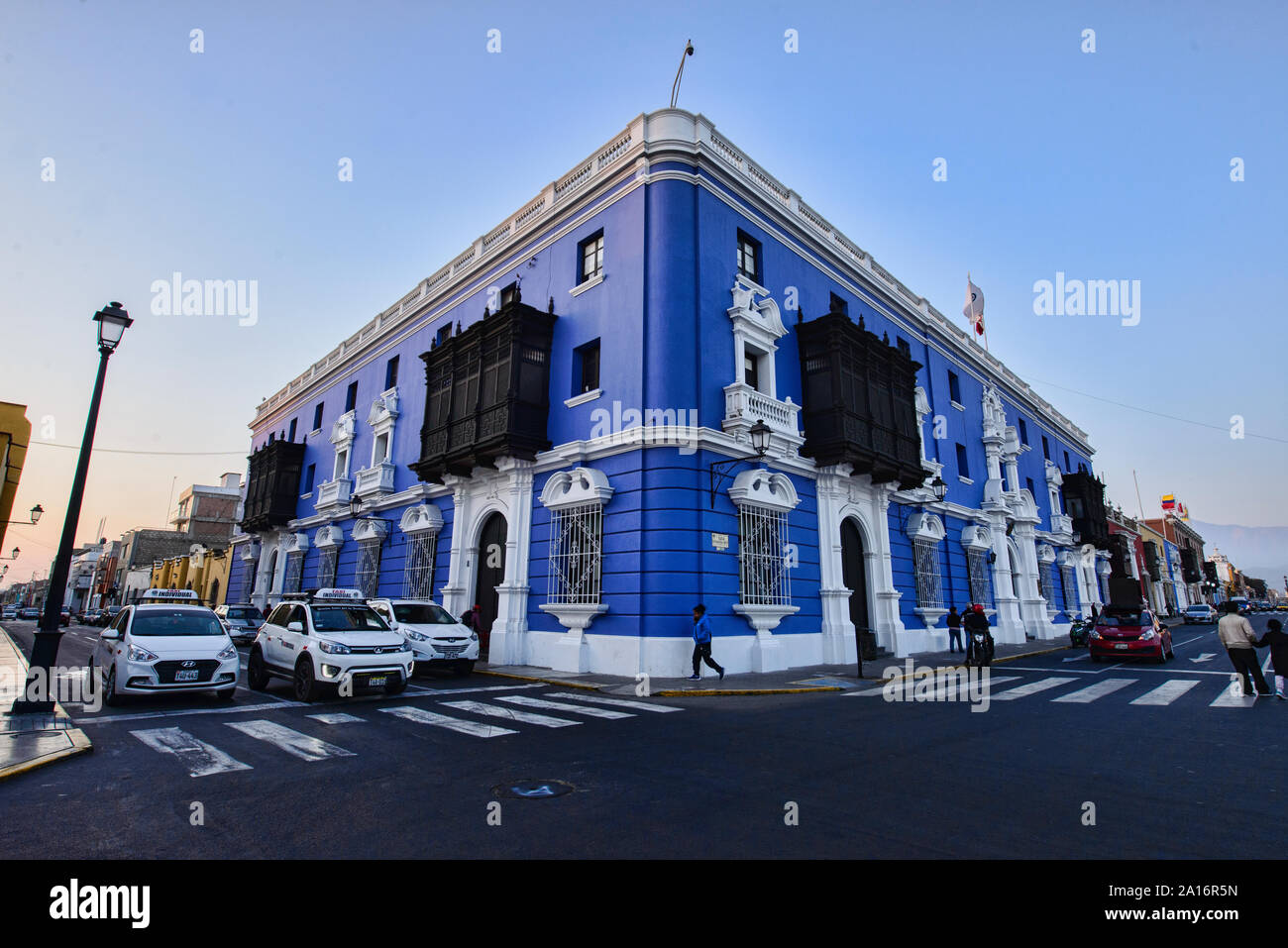 Beneficencia Publica Gebäude, Teil der Architektur des historischen Trujillo, Peru Stockfoto
