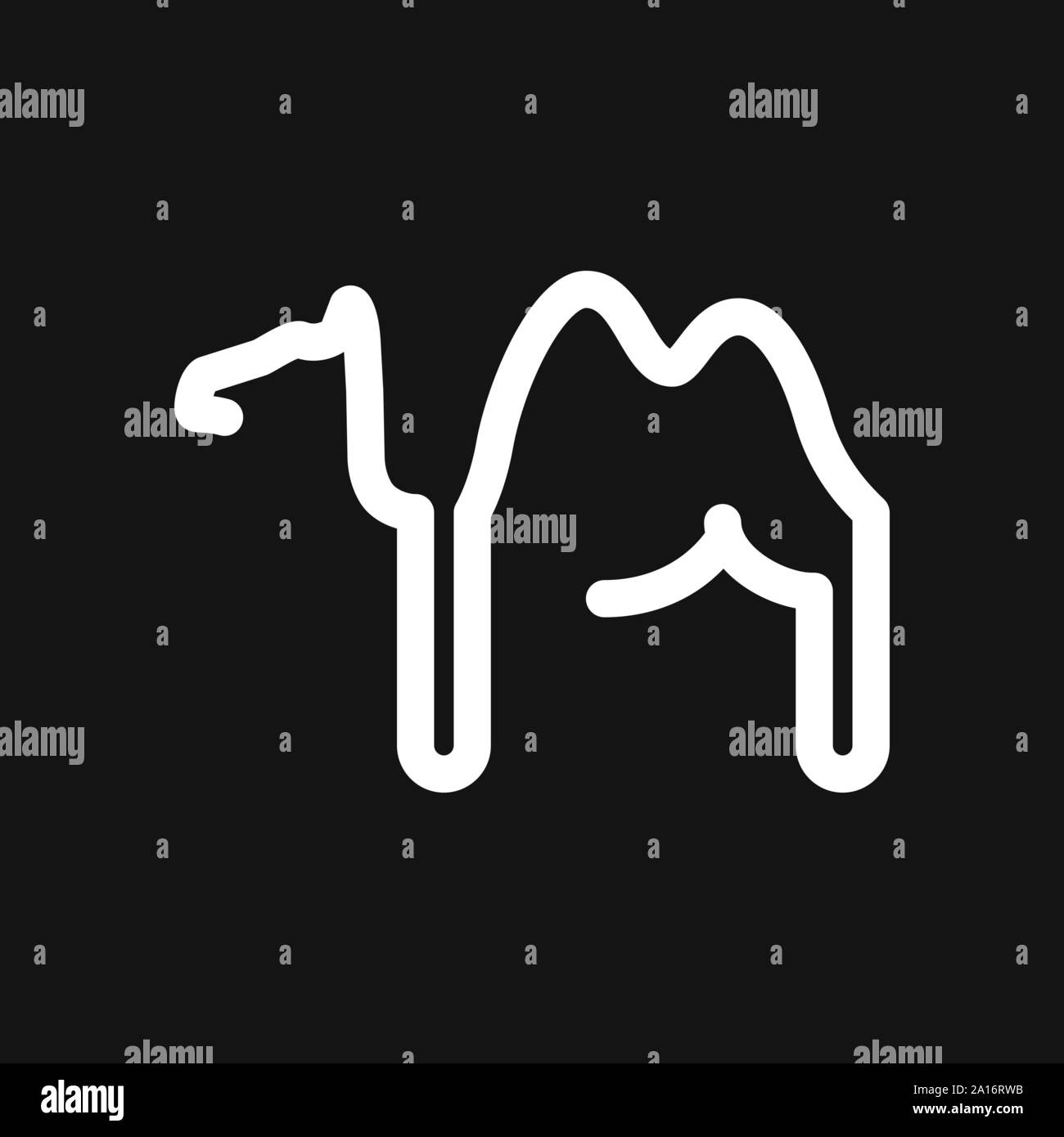 Camel-Symbol. Vektor symbol Afrikanische Tier für Web und Design. Stock Vektor