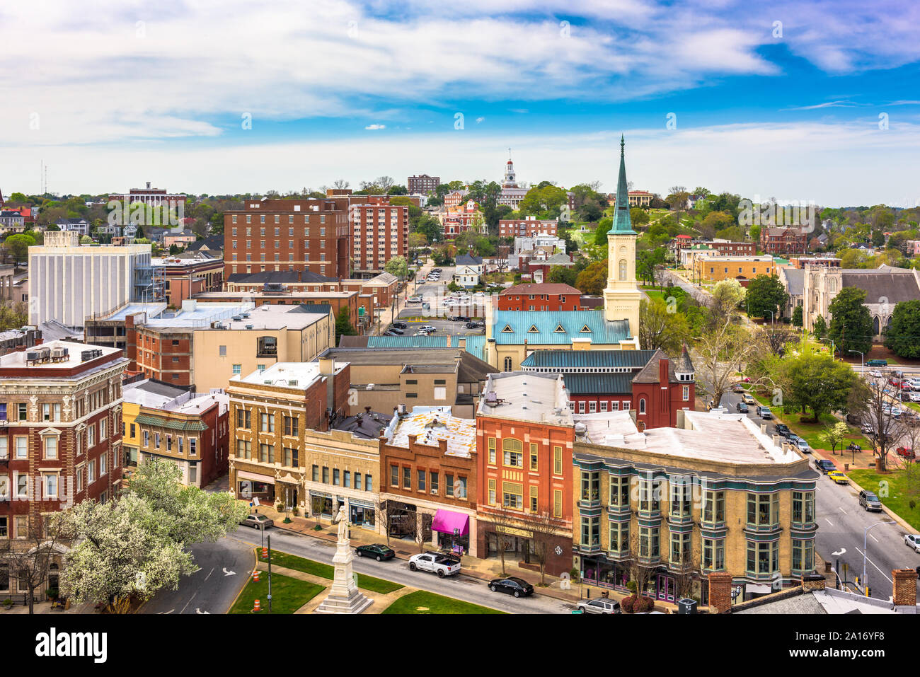 Macon, Georgia, USA historischen südlichen Downtown Skyline. Stockfoto