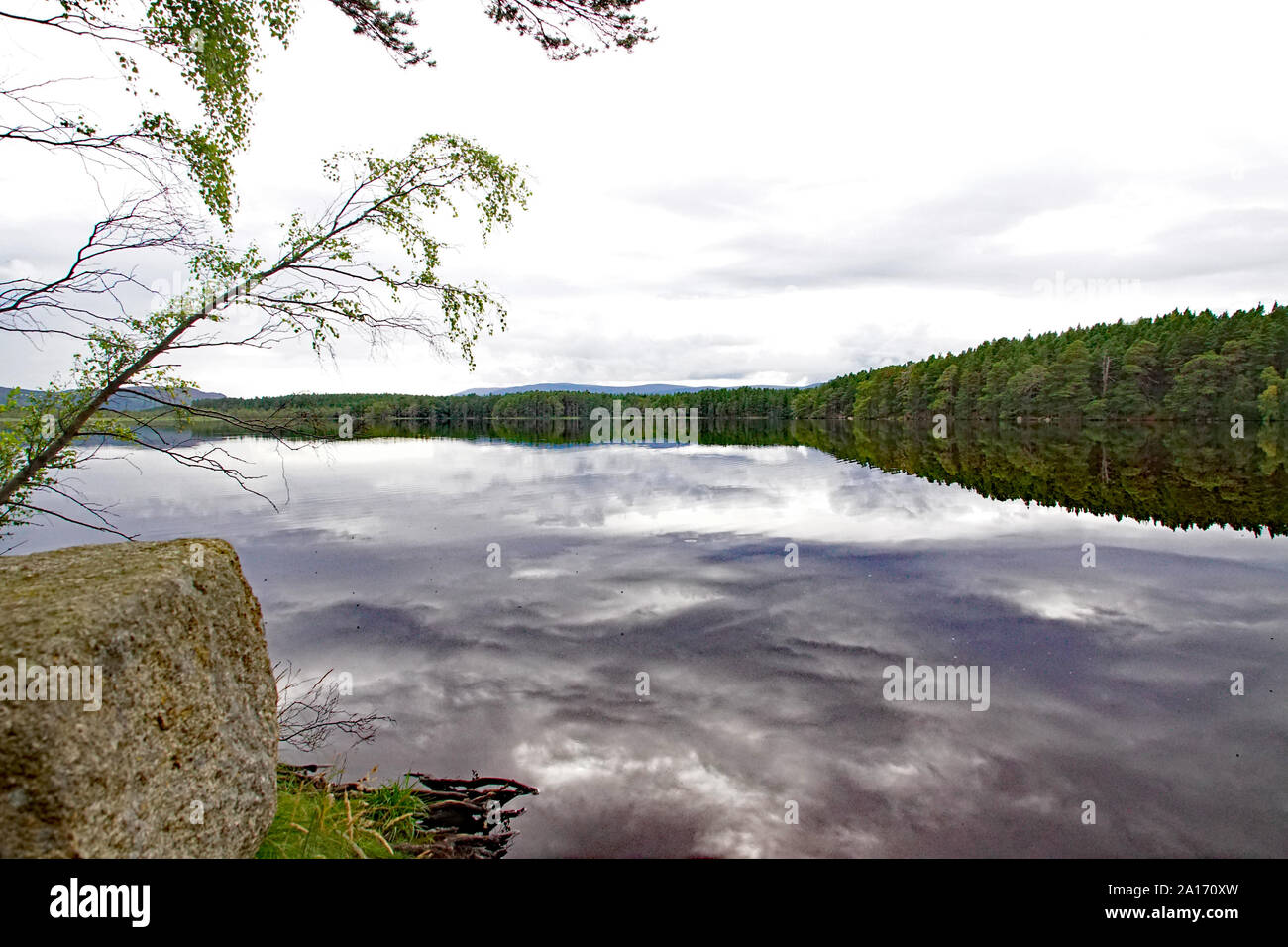 Loch Garten, Boot von Garten, Nethy Bridge, Scottish Highlands, Cairngorms, Schottland Stockfoto