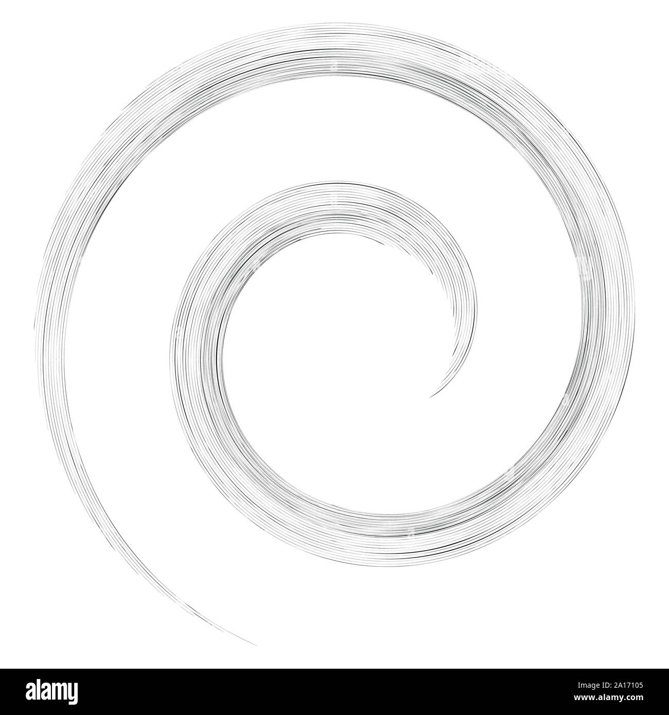 Detaillierte twirl, Spirale Element. Whirlpool, whirligig Wirkung. Runde, sich drehende burst Linien. Whirl radialen Speichen. Spule, Twirl abstrakte Form Stock Vektor