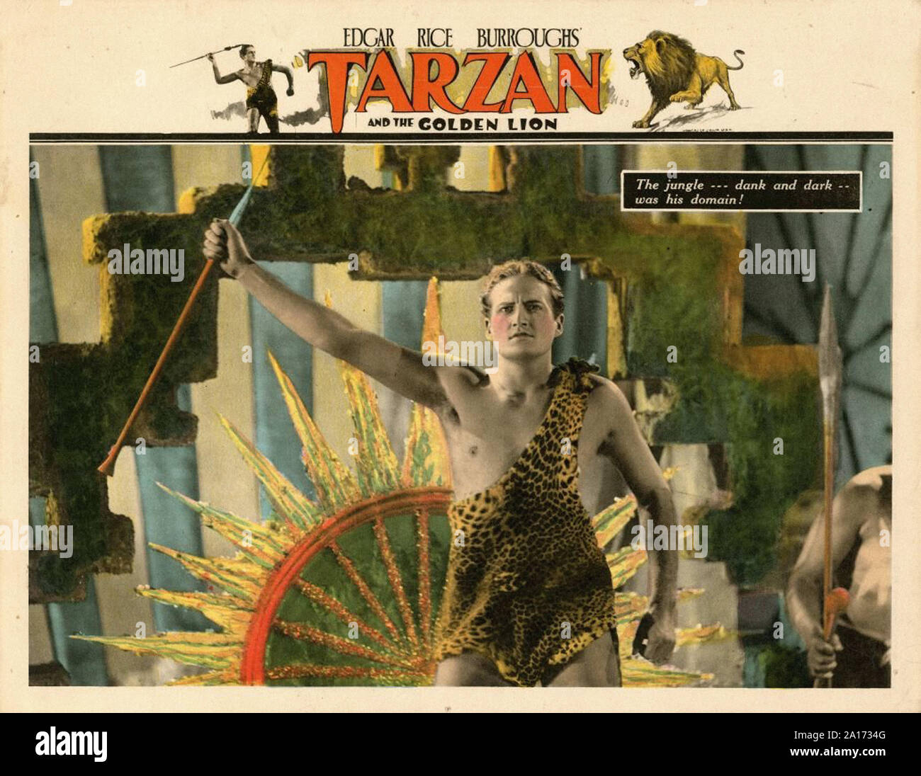 Tarzan und der Goldene Löwe - Werbemittel Plakat - Stummfilmzeit Stockfoto