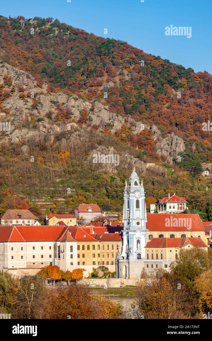 Durnstein auf der Donau in der Wachau, Österreich Stockfoto