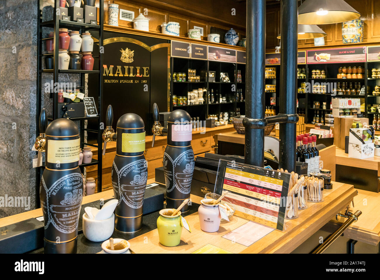 Maille Senf shop, Dijon, Côte-d'Or, Burgund, Frankreich Stockfoto