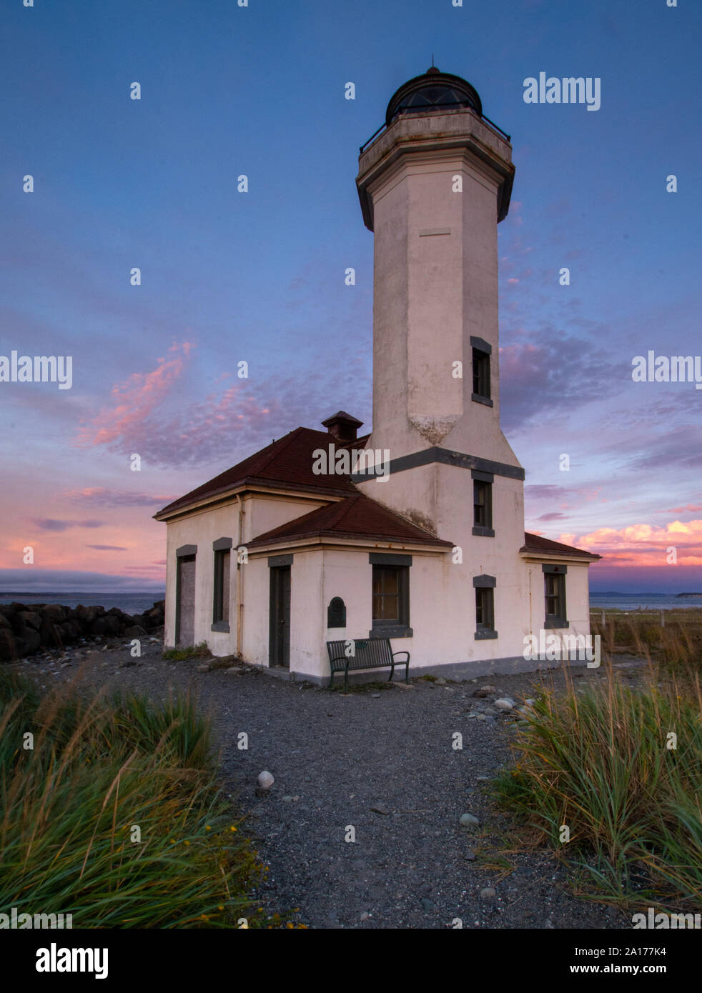 Zeigen Sie Wilson Lighthouse in der Nähe von Port Townsend, Washington Stockfoto