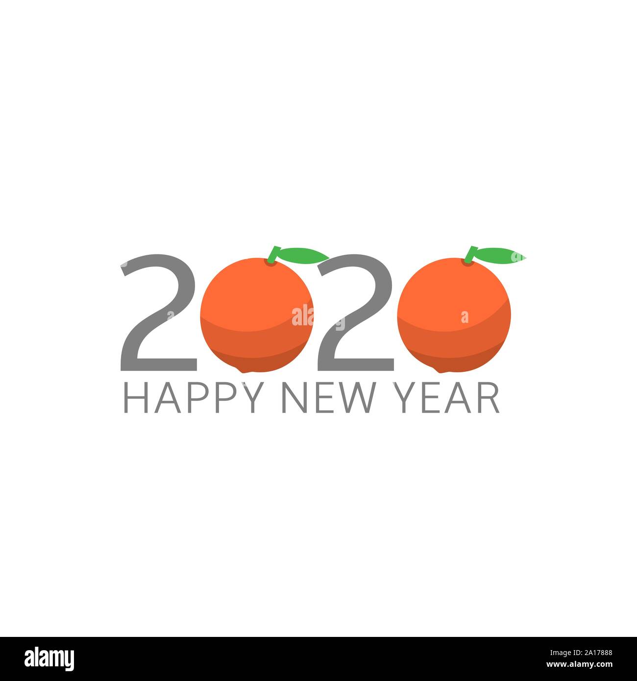 2020 Frohes Neues Jahr grapefruit Symbol Stock Vektor