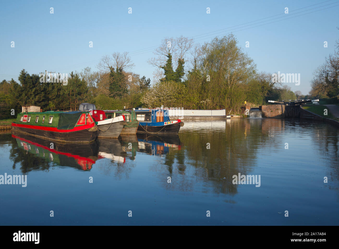 Stratford-upon-Avon Canal an lapworth. Warwickshire. UK. Stockfoto