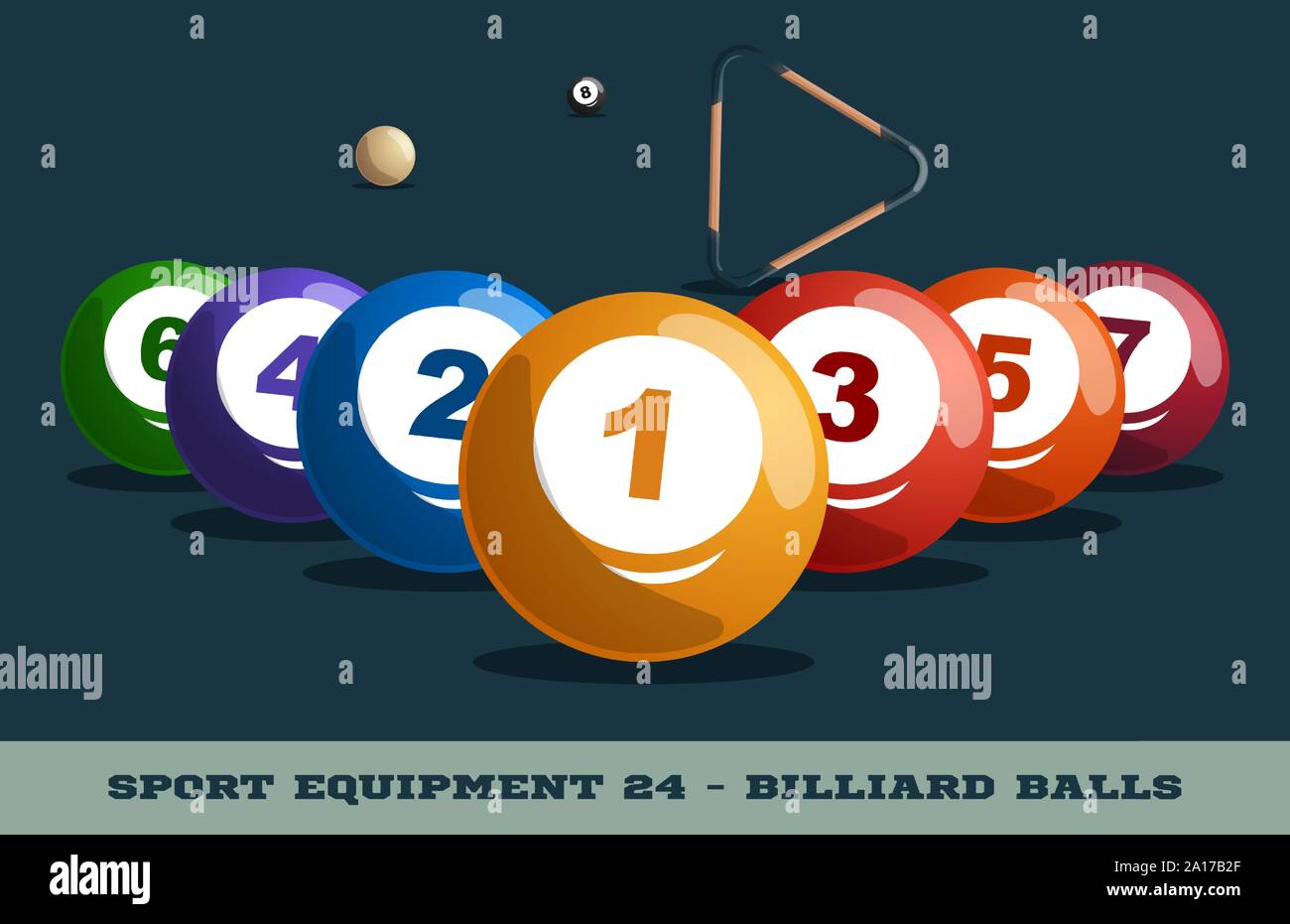 Vektor Billardkugeln Symbol. Spiel Equipment. Professionelle Sport, classic Ball für offizielle Wettkämpfe und Turniere. Isolierte Abbildung. Stock Vektor
