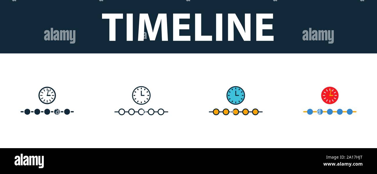 Timeline Icon Set. Premium Symbol in verschiedenen Stilen von fintech ...