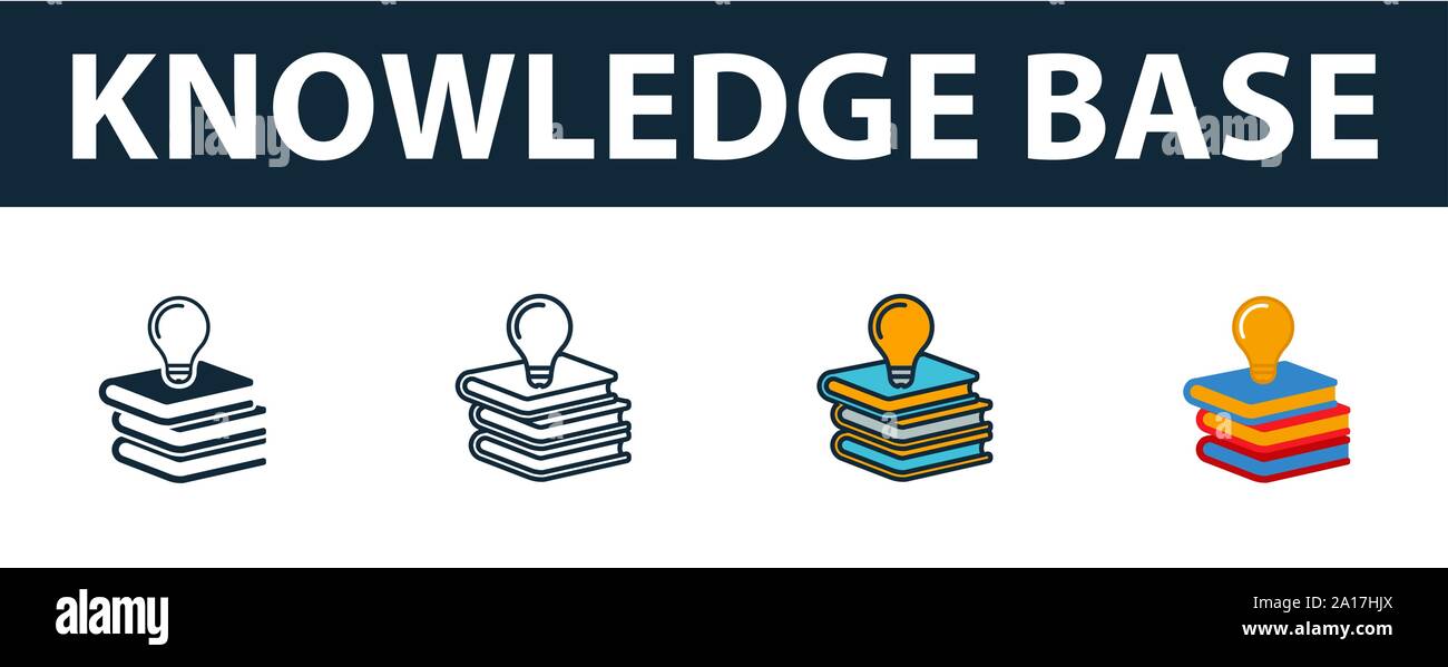 Knowledge Base Icon Set. Premium Symbol in verschiedenen Stilen vom ...