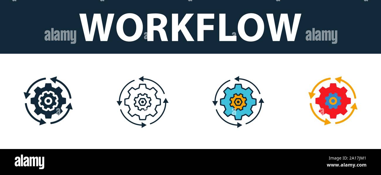 Workflow Icon Set. Premium Symbol in verschiedenen Stilen aus CRM-icons ...