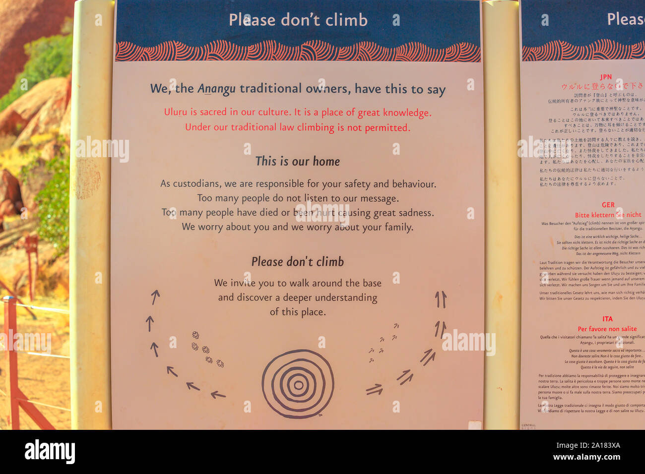 Uluru, Northern Territory, Australien 26.August 2019 Nahaufnahme von