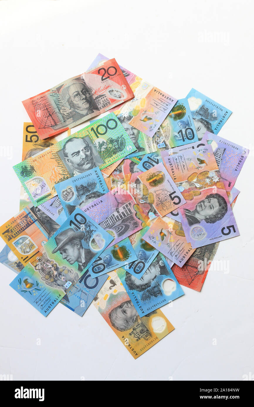 Mischung der australischen Währung Stockfoto