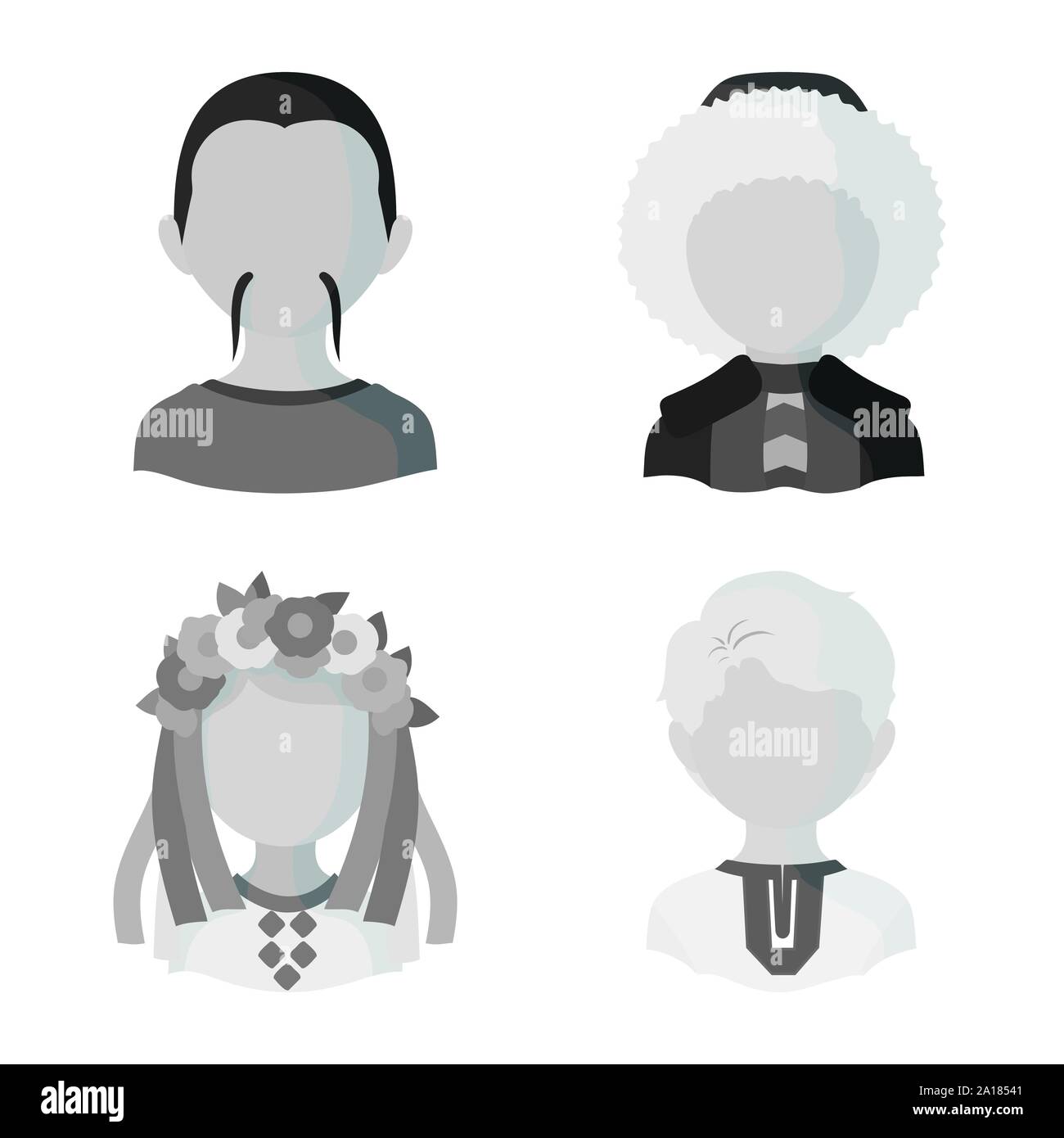 Vector Illustration von Person und Kultur unterzeichnen. Satz von Person und rennen Vektor Illustration. Stock Vektor