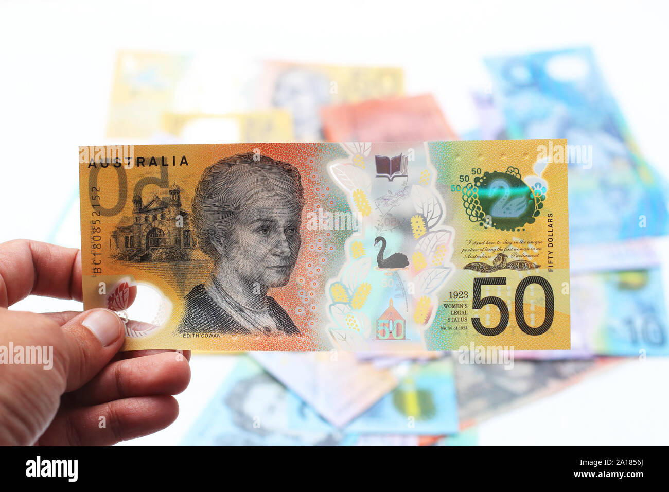 50 australische Dollar, 50 $ Währung beachten Stockfoto