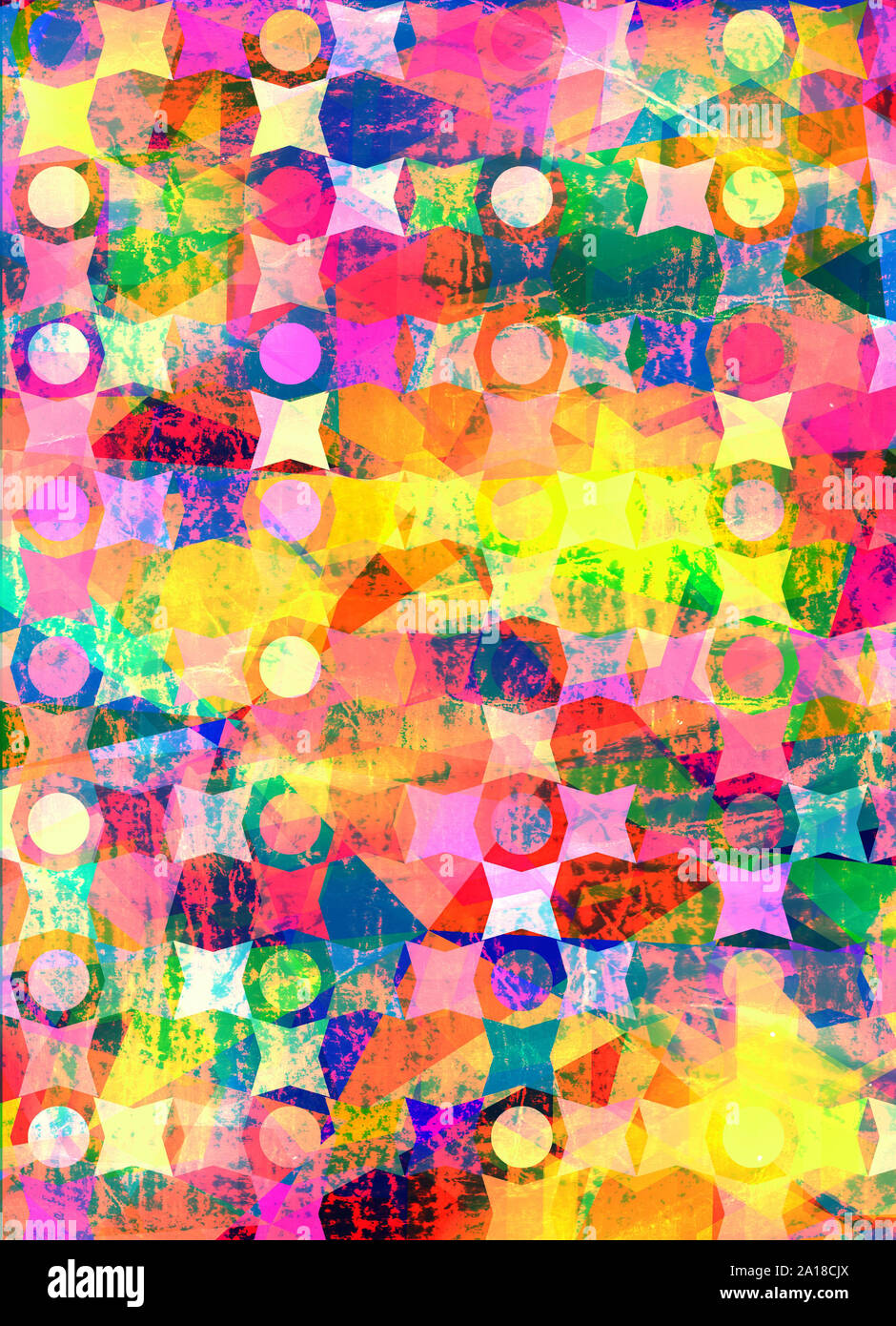 Buntes abstraktes Grunge-Aquarellbild. Stockfoto