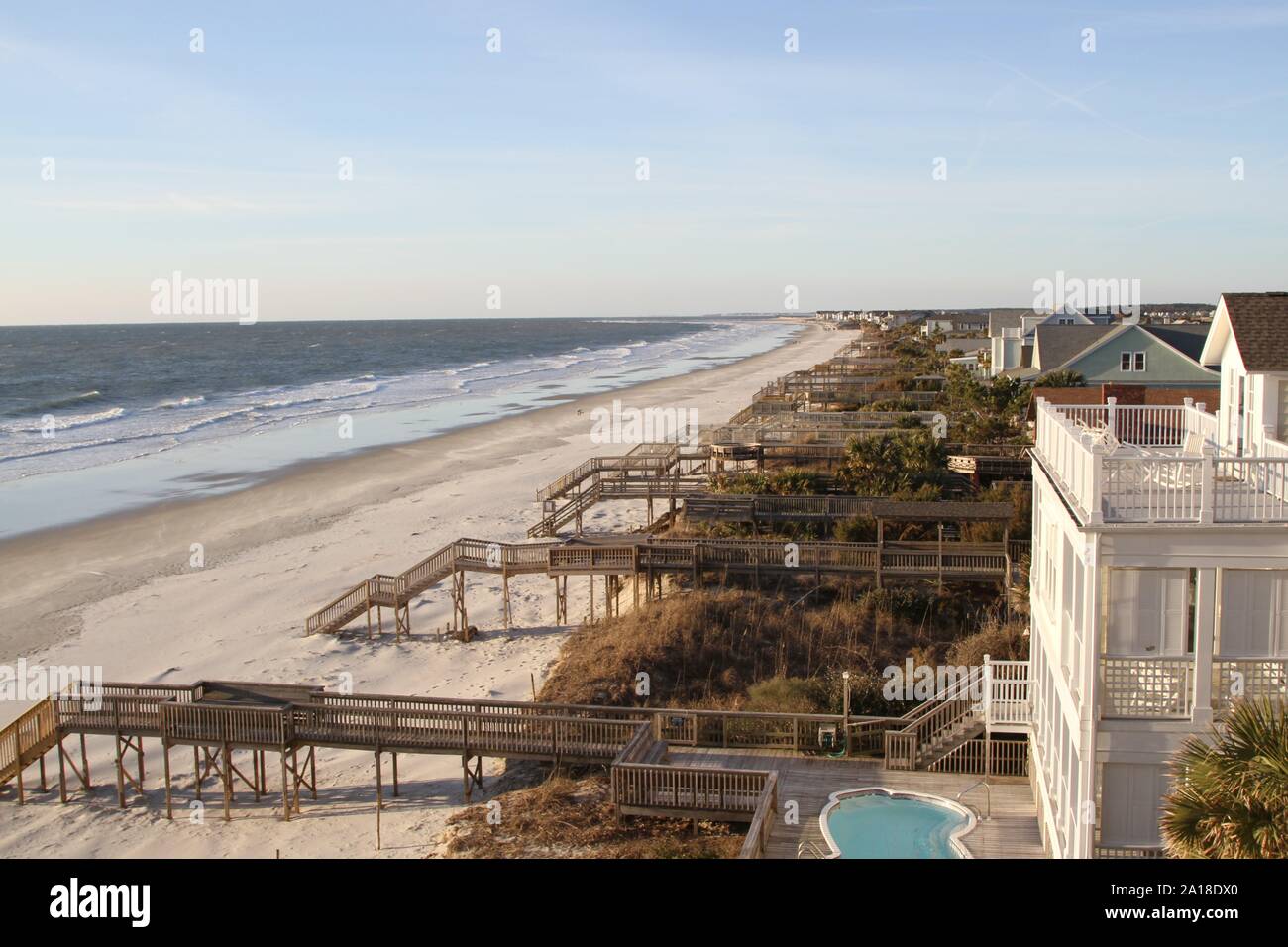 Malerischer Blick auf Litchfield Beach, South Carolina Stockfoto