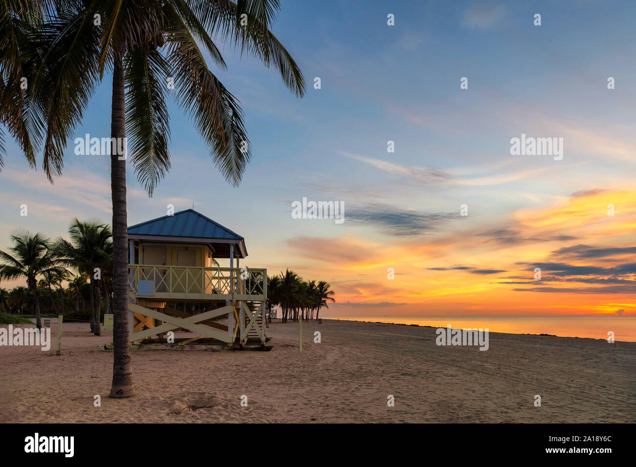 Sonnenaufgang im Palm Beach Stockfoto