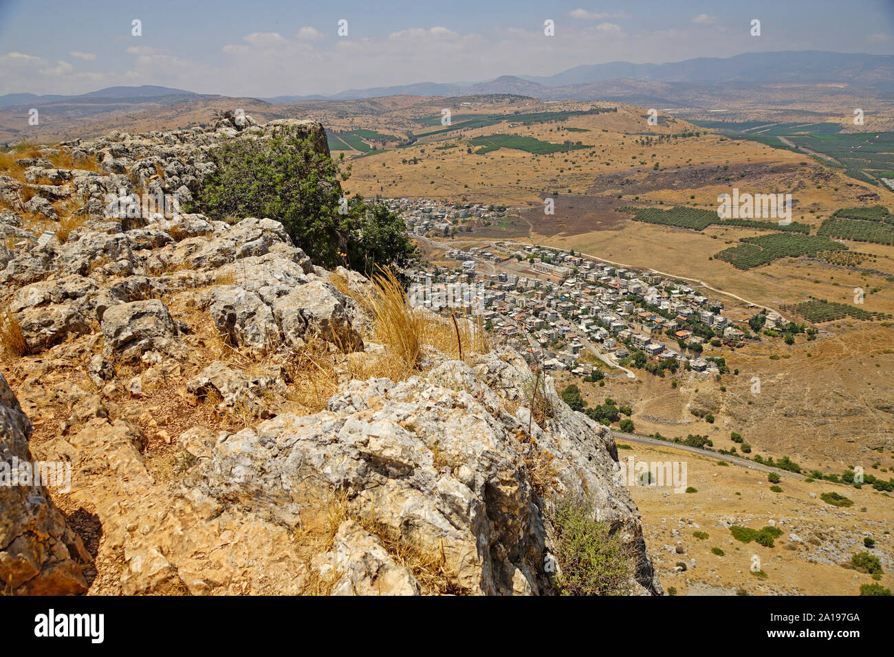 Berg Arbel Naturpark und Nationalpark, Galiläa, Israel mit Blick auf die Jezreel Tal Stockfoto
