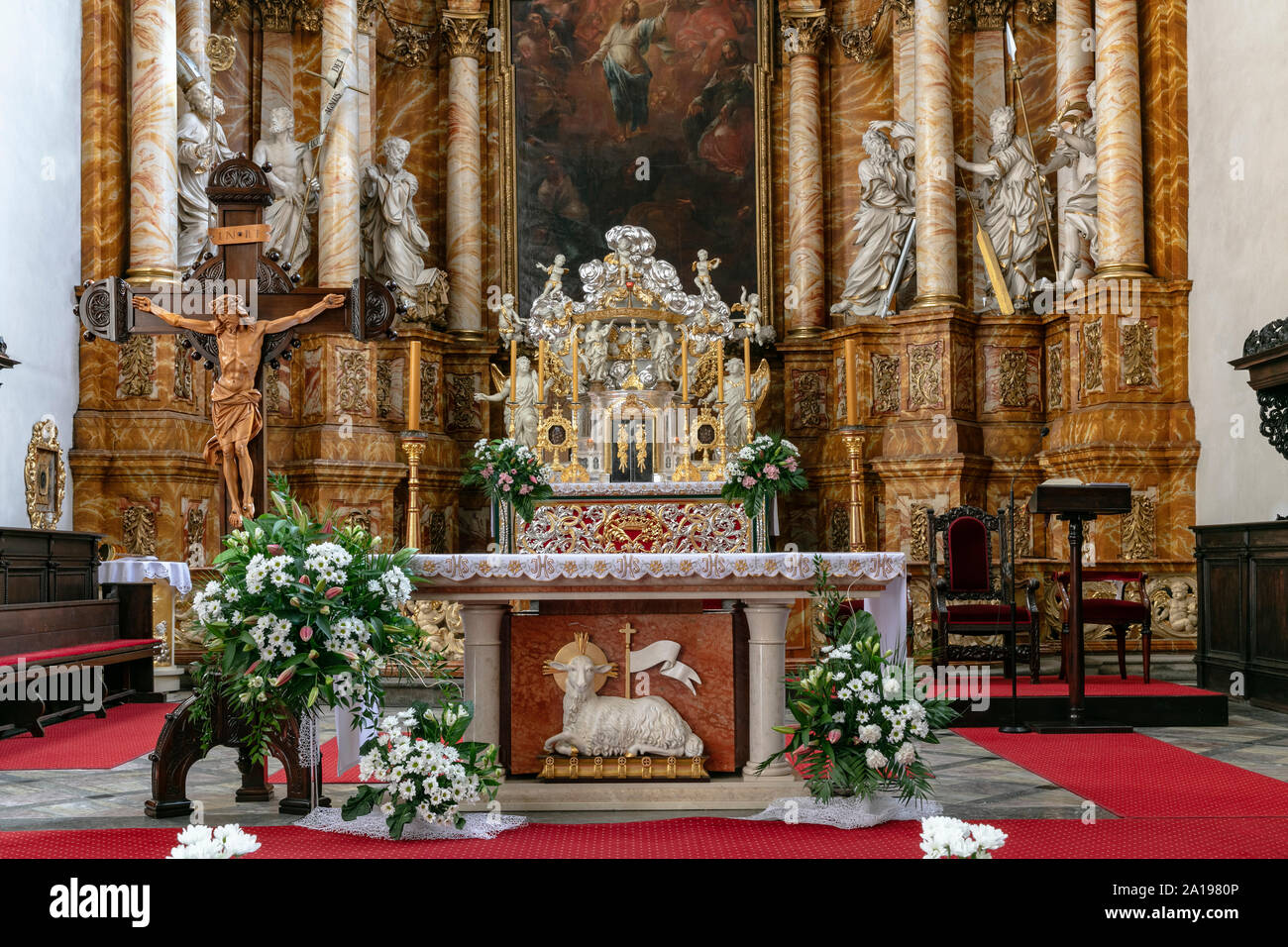 Jelenia Gora, gotische Kirche aus dem Jahr 1380, Woiwodschaft Niederschlesien, Polen Stockfoto