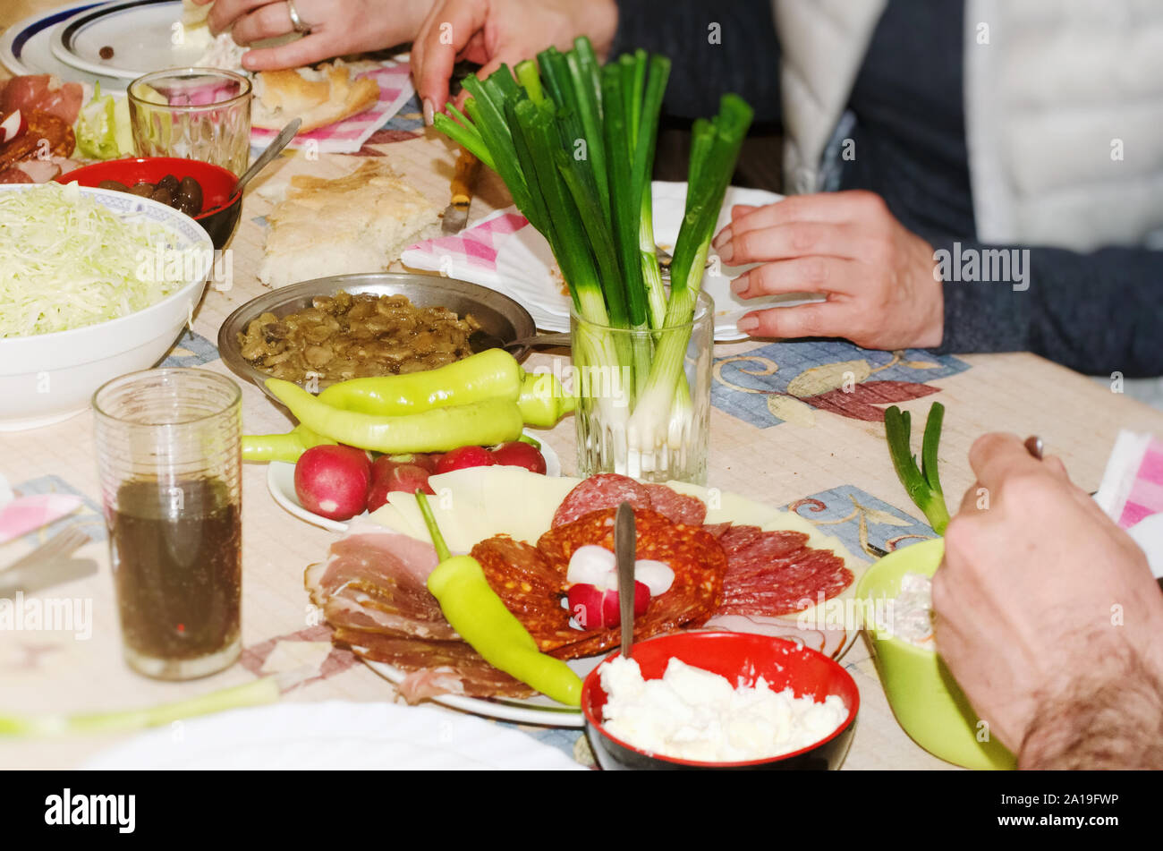 Orthodoxe name Tag Feier traditionelles Essen Stockfoto