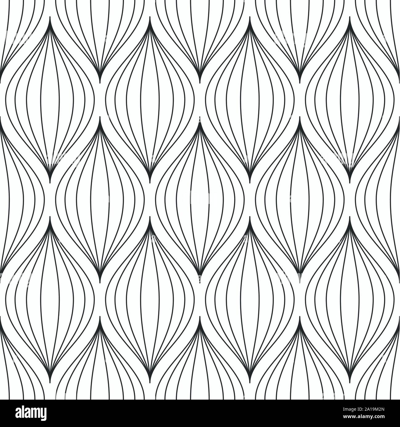 Zusammenfassung nahtlose Muster der stilisierten Blüten. Moderne, elegante Textur. Elegante lineare Ornament. Vektor monochromen Hintergrund. Stock Vektor