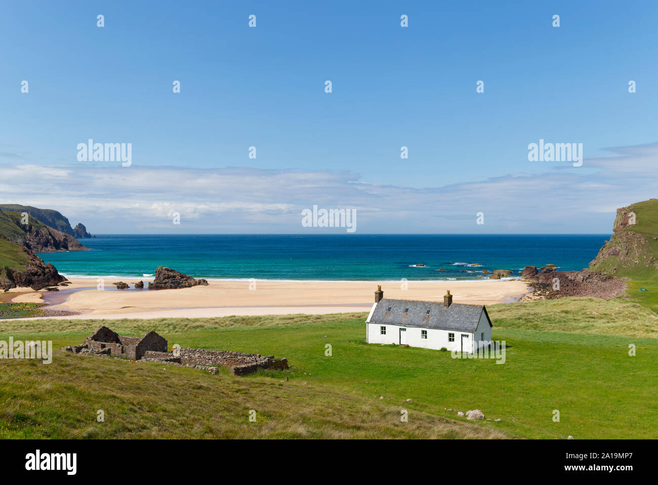 Kearvaig Bucht und bothy, Cape Wrath Halbinsel, Sutherland Stockfoto