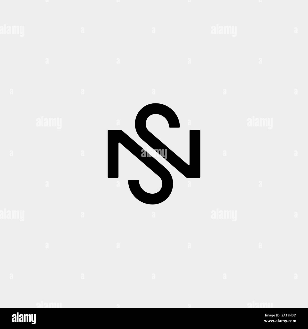 Buchstabe S N SN NS Logo Design einfachen Vektor Stock Vektor
