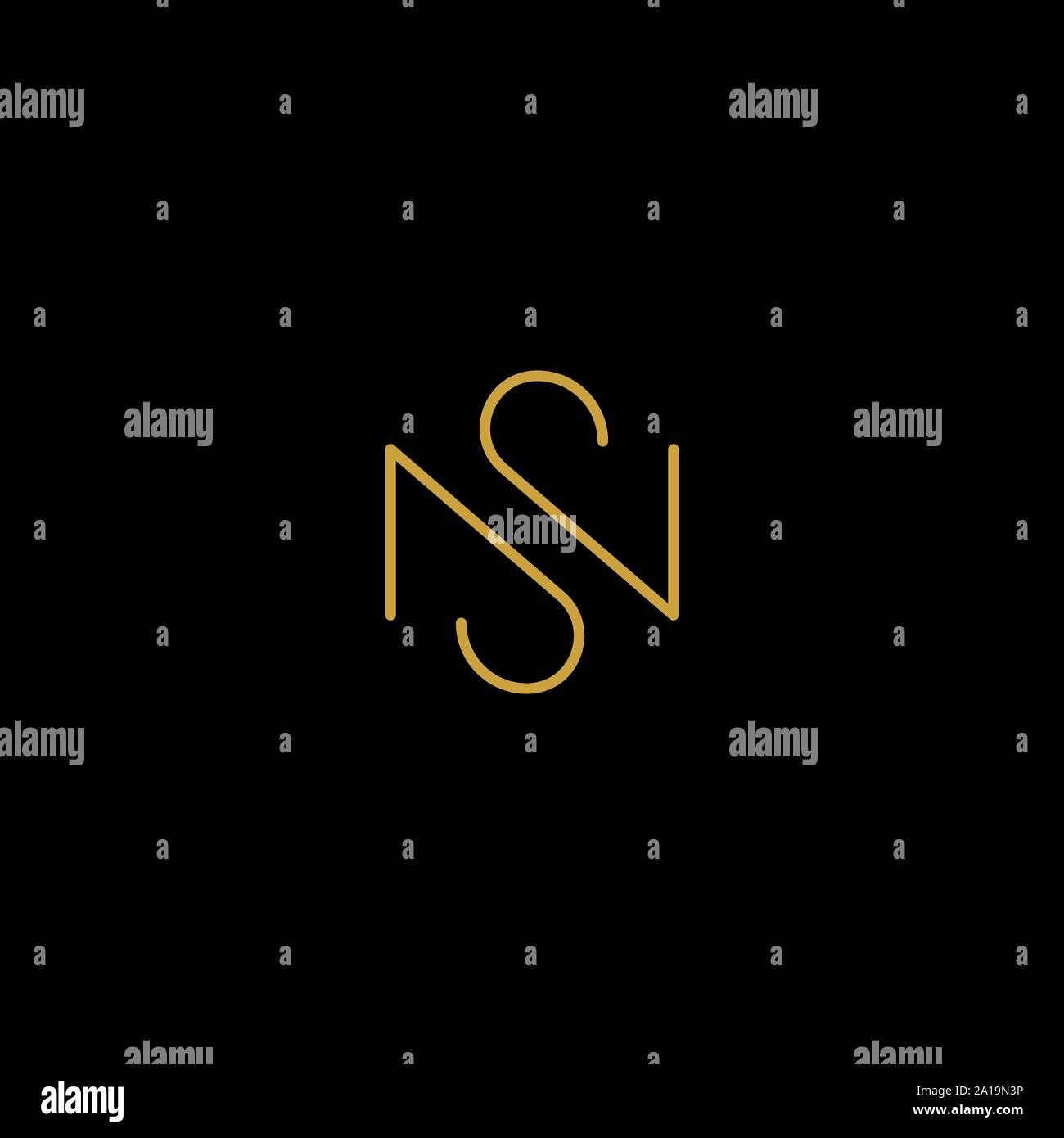 Buchstabe S N SN NS Logo Design einfachen Vektor Stock Vektor
