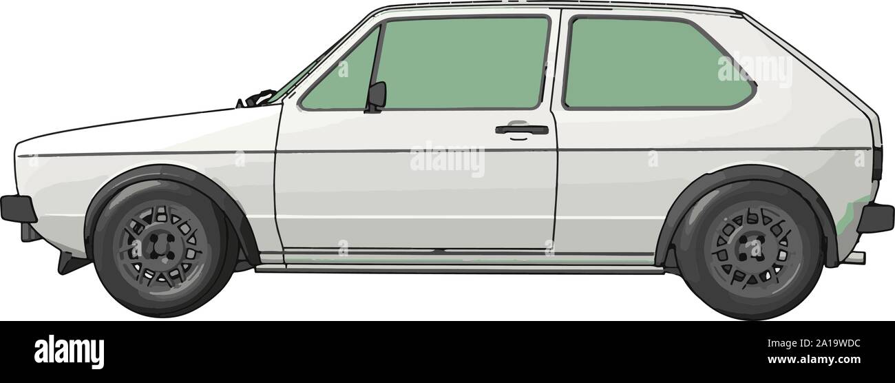 Weißes Auto, Illustration, Vektor auf weißem Hintergrund. Stock Vektor