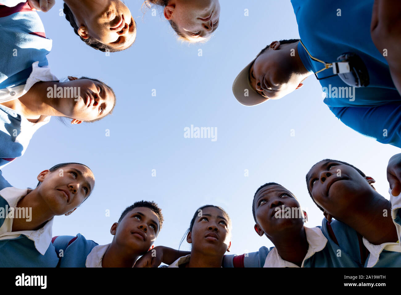 Junge erwachsene Frauen Rugby Team Stockfoto