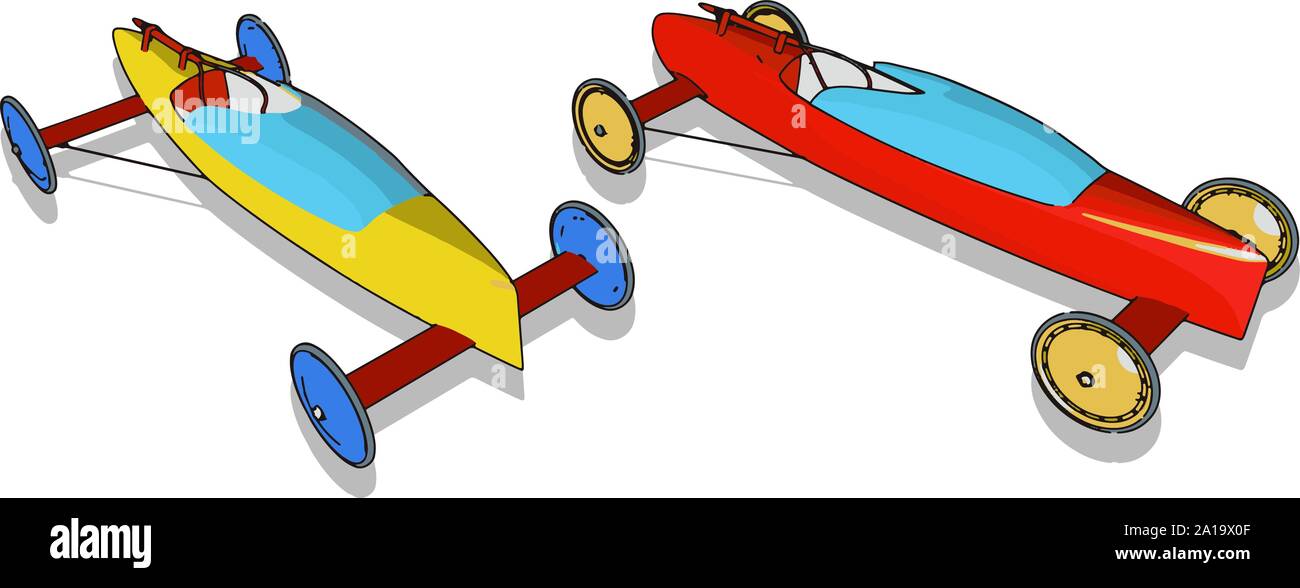 Alte Rennwagen, Illustration, Vektor auf weißem Hintergrund. Stock Vektor