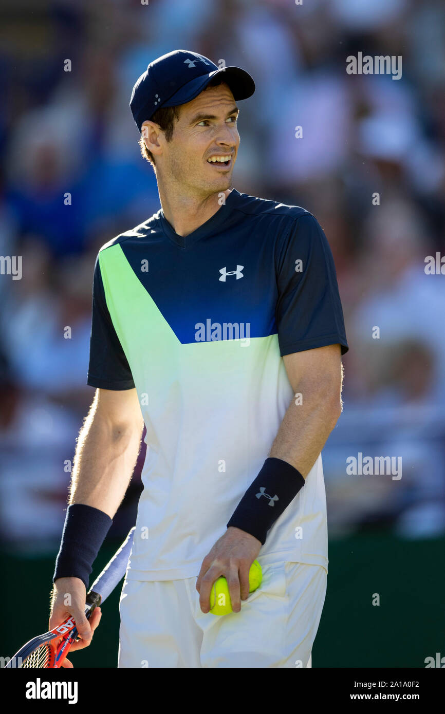 Andy Murray Großbritannien während des Spiels gegen gegen Kyle Edmund von Großbritannien. Natur Tal International 2018 - Mittwoch, 27 Juni, 2018 - Stockfoto