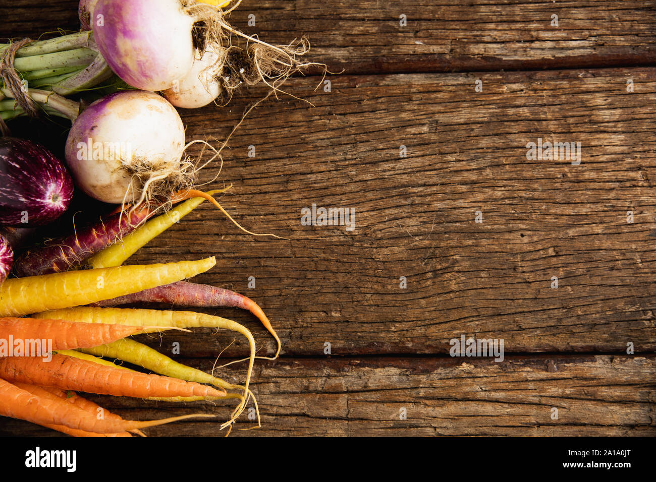 Herbst Ernte flach mit Nahrungsmitteln Stockfoto