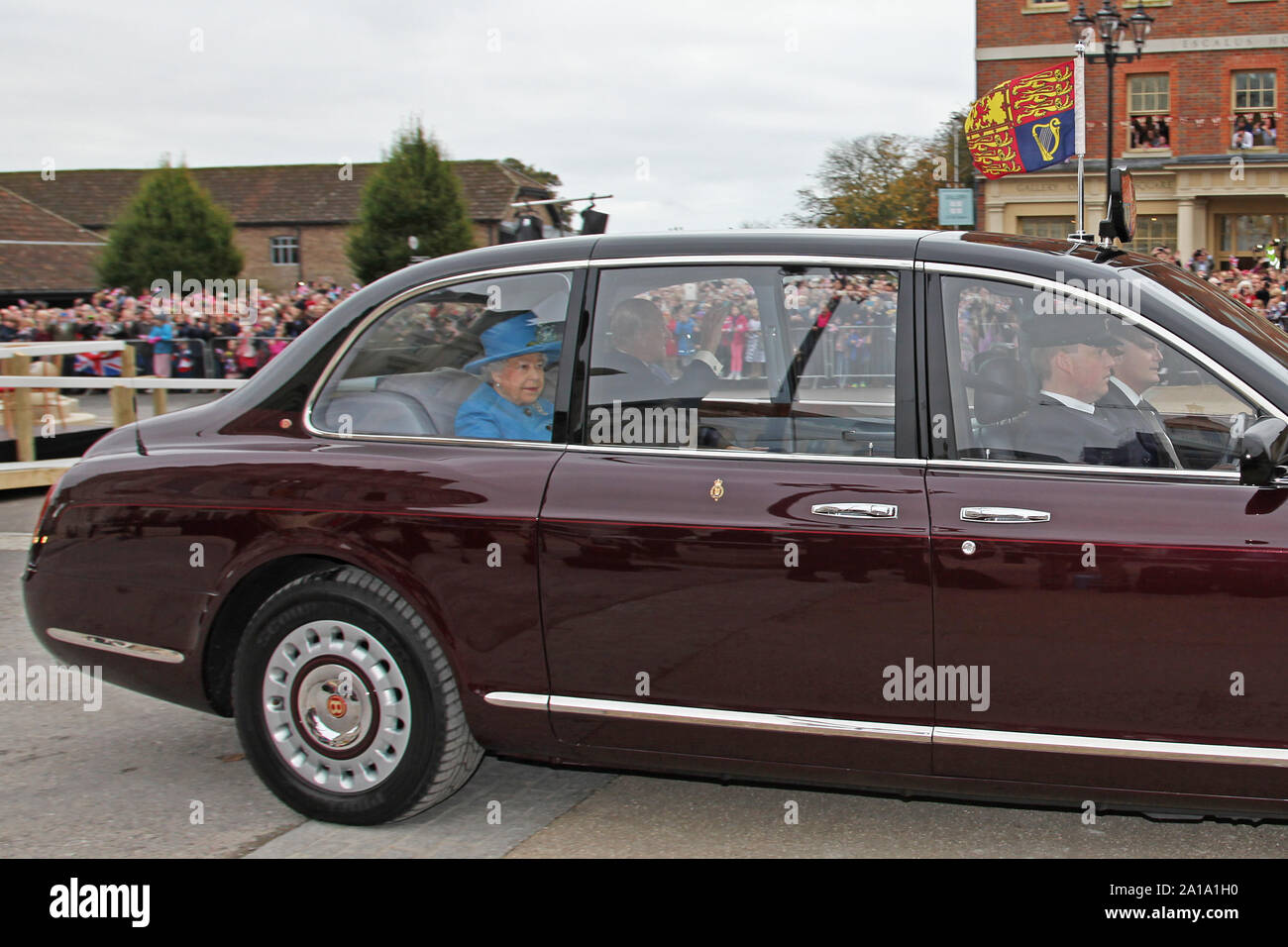 Die Königin an Poundbury Dorchester Dorset 27. Oktober 2016 Stockfoto