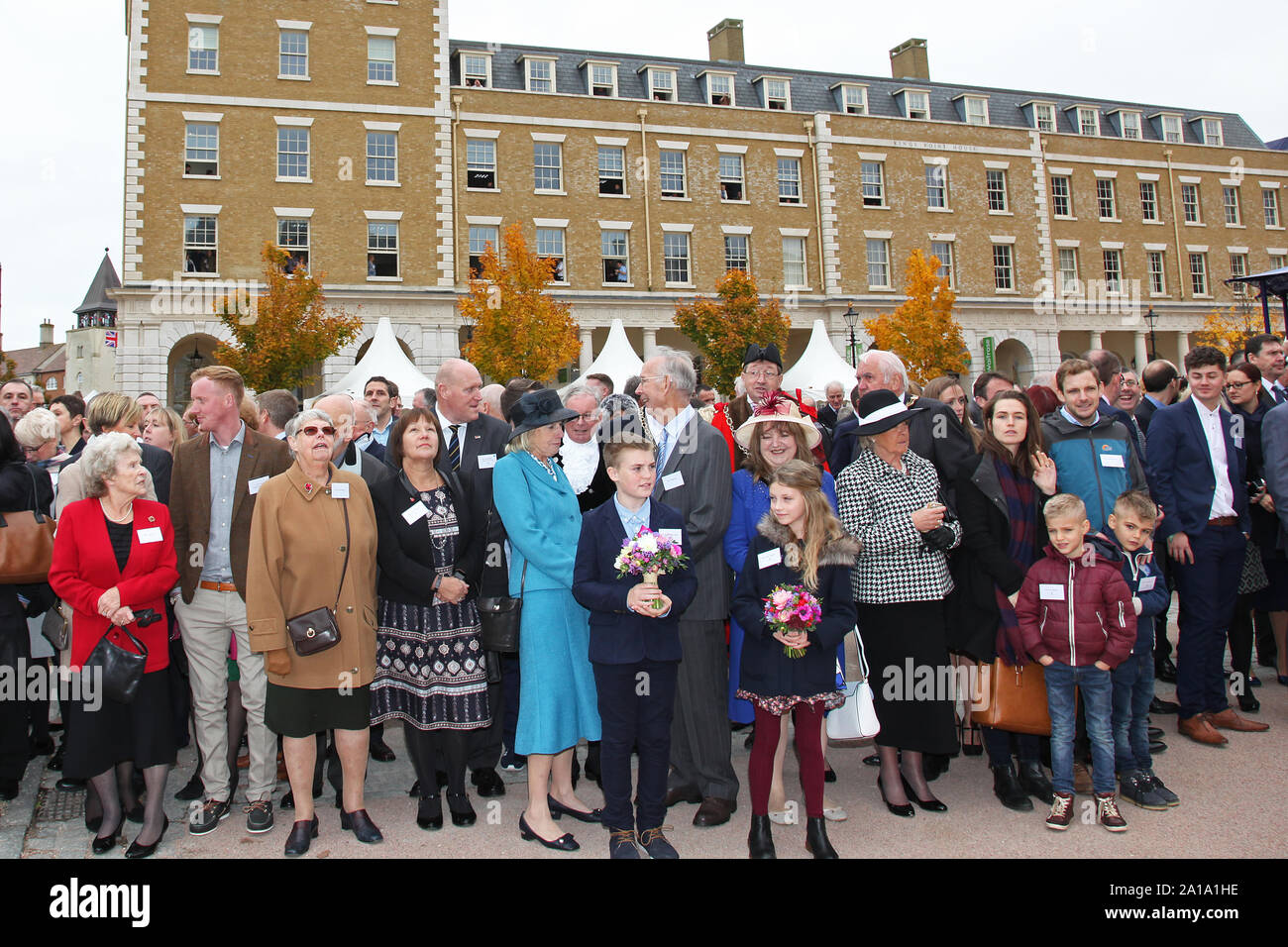 Die Königin an Poundbury Dorchester Dorset 27. Oktober 2016 Stockfoto