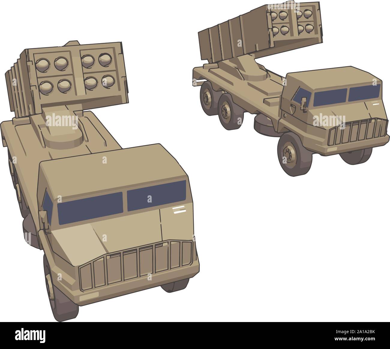 Anti-aircraft Verteidigung, Illustration, Vektor auf weißem Hintergrund. Stock Vektor