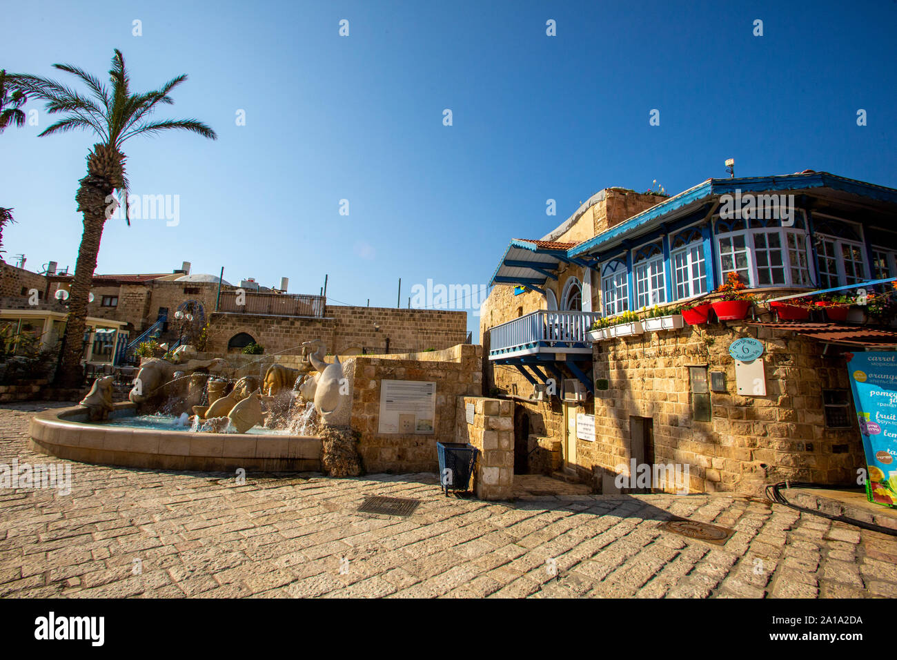 Straße in der Altstadt von Jaffa, Israel Stockfoto