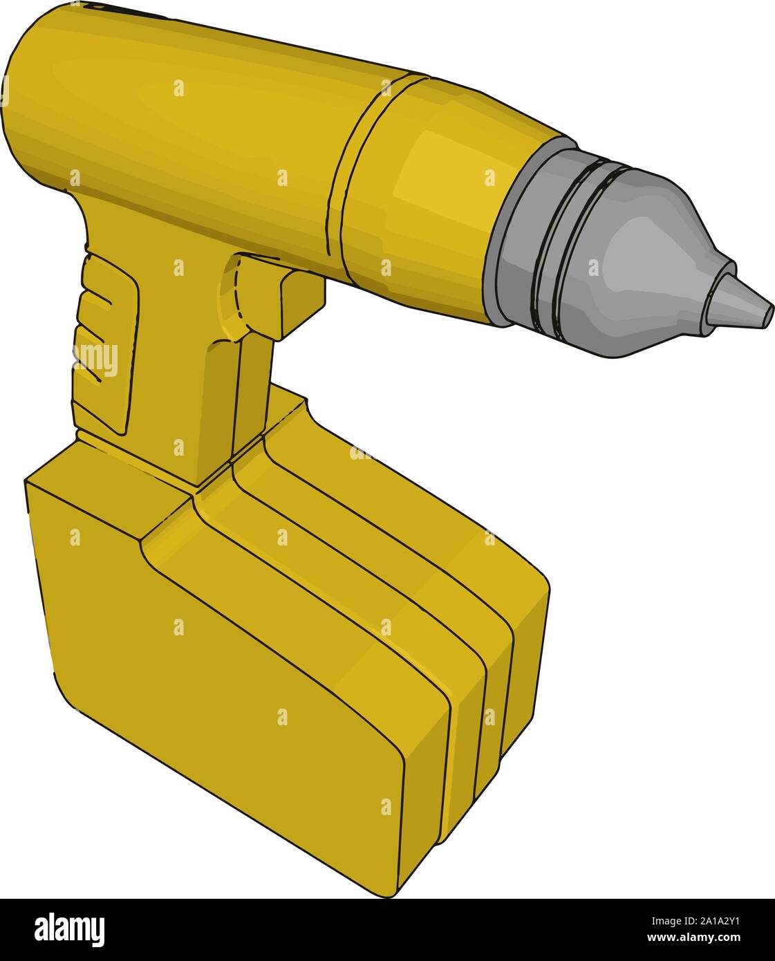 Gelbe bohren, Illustration, Vektor auf weißem Hintergrund. Stock Vektor