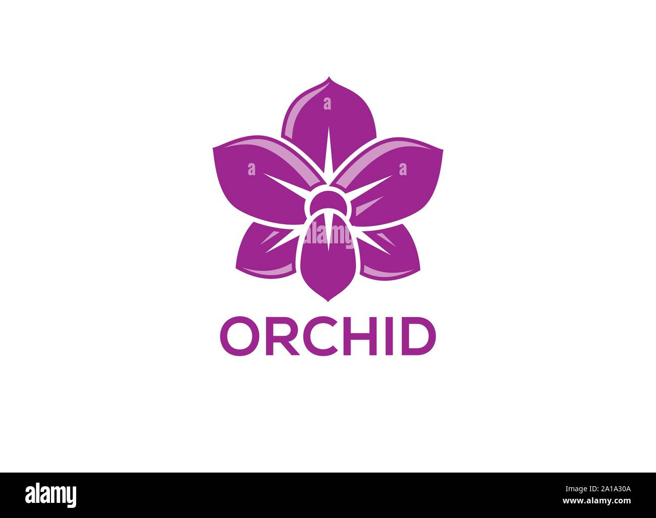 Orchid vektor Blume auf weißem Hintergrund, Orchidee logo Vektor, Orchid Flower Logo, Orchidee, Orchidee Vektor Logo Stock Vektor
