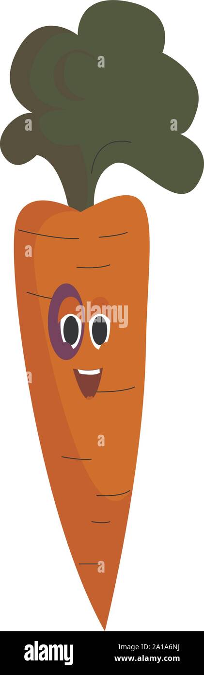Karotte mit schwarzen Auge, Illustration, Vektor auf weißem Hintergrund. Stock Vektor