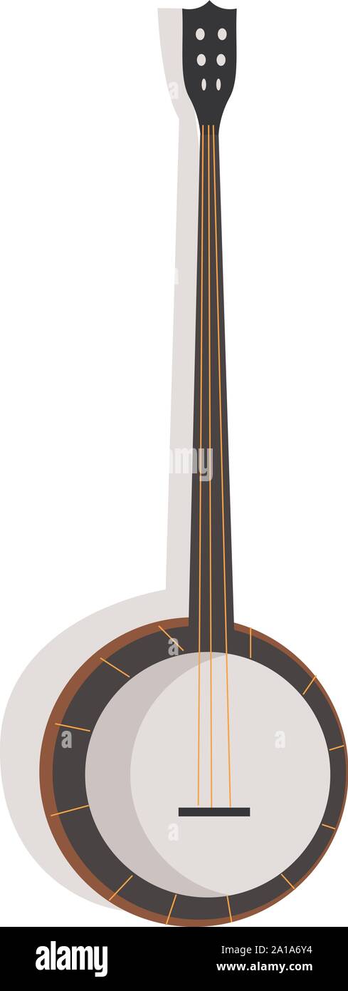 Banjo Instrument, Illustration, Vektor auf weißem Hintergrund. Stock Vektor