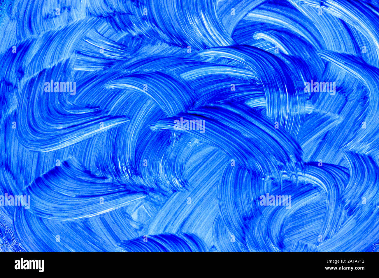 Abstrakt Blau lackiert full frame Hintergrund, echten Ölgemälde von Hand Stockfoto