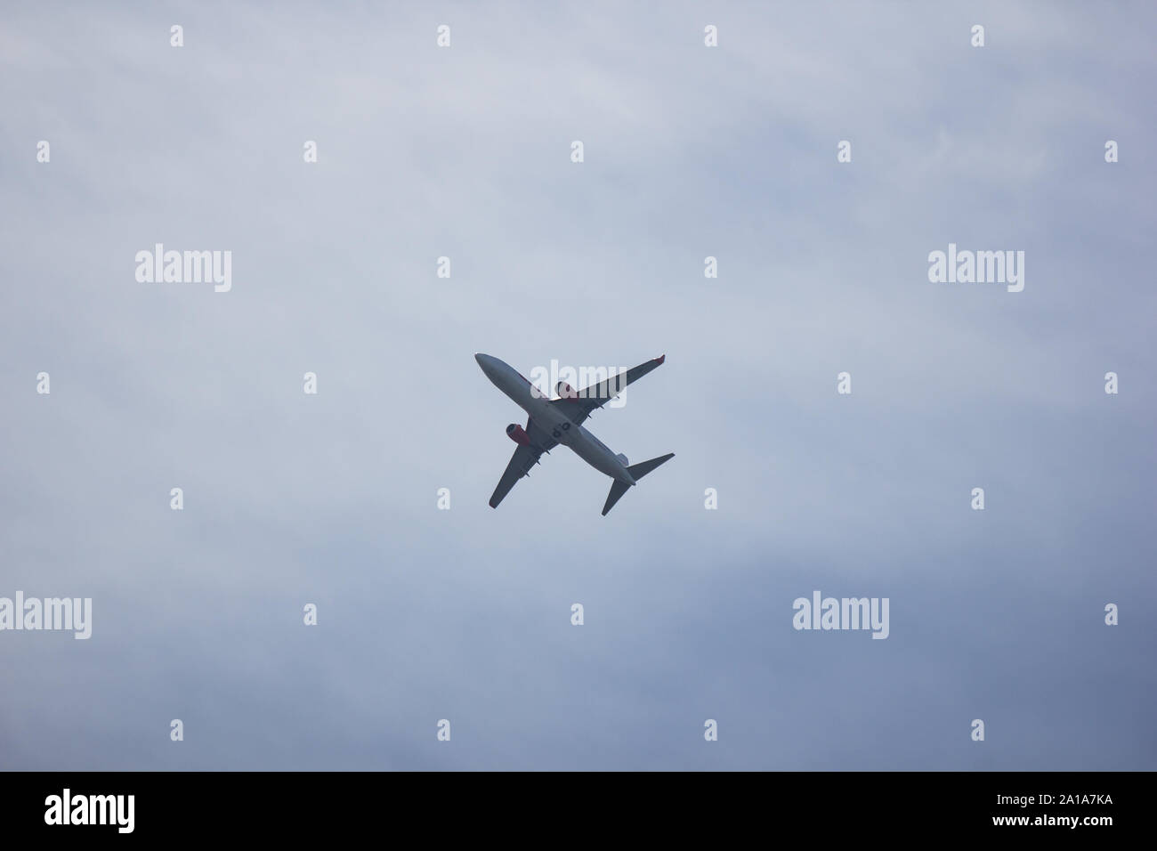 Chiangmai, Thailand - 6. September 2019: HS-LUP Boeing 737-800 der Thai Lion Air Airline. Von Chiangmai Flughafen in Bangkok. Stockfoto